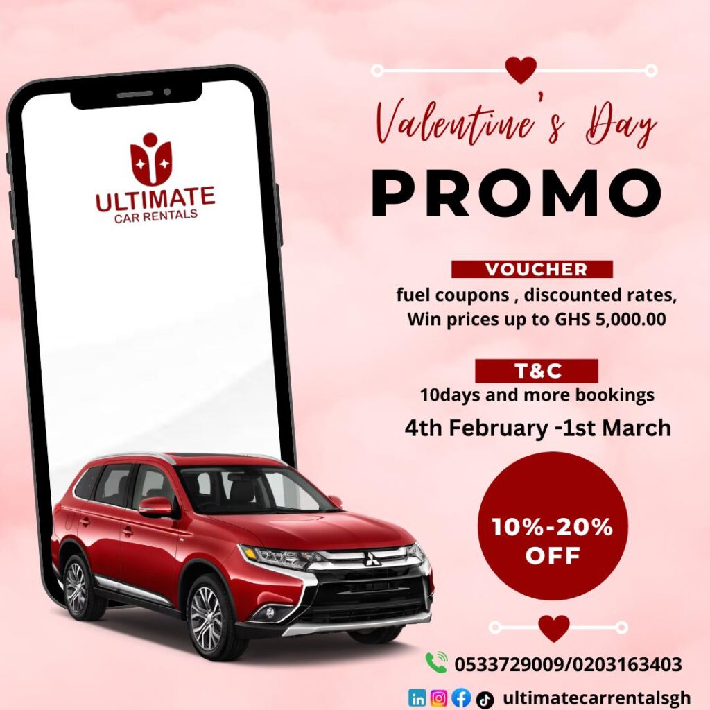 Ultimate Car Rentals Ghana Valentine Promotion