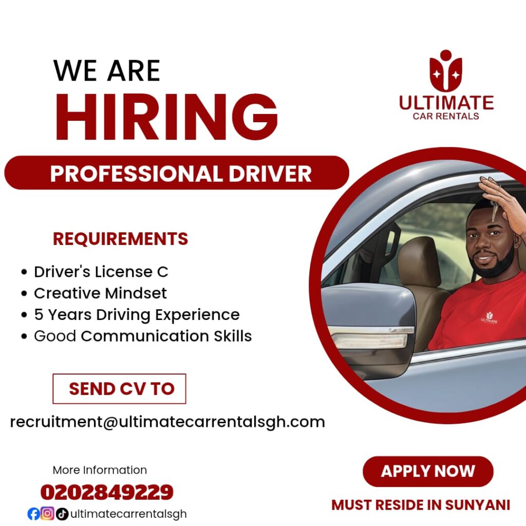 Professional Driver for Ultimate Car Rentals Sunyani